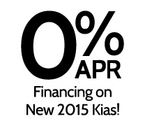 0% APR financing on New 2015 Kias