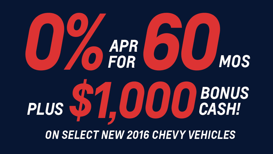 0% APR for 60 Months Plus $1,000 Bonus Cash