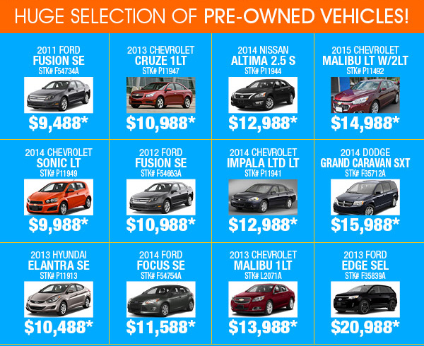 Huge Selection of Pre-Owned Vehicles