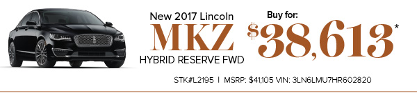 Lease The New 2017 Lincoln MKZ